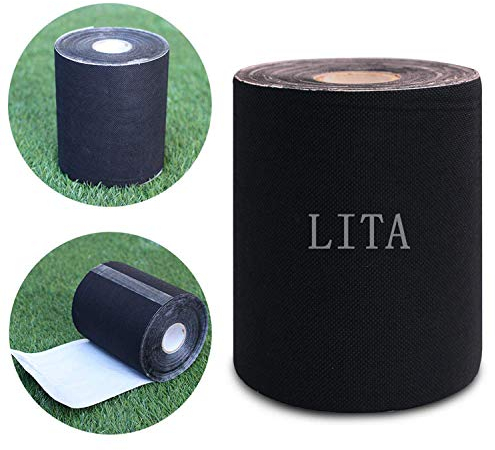 LITA Artificial Grass Tape Self Adhesive Synthetic Turf Seaming Tape for Jointing Fixing Green Lawn Mat Rug,Connecting Fake Grass Carpet (15CM X 15M)