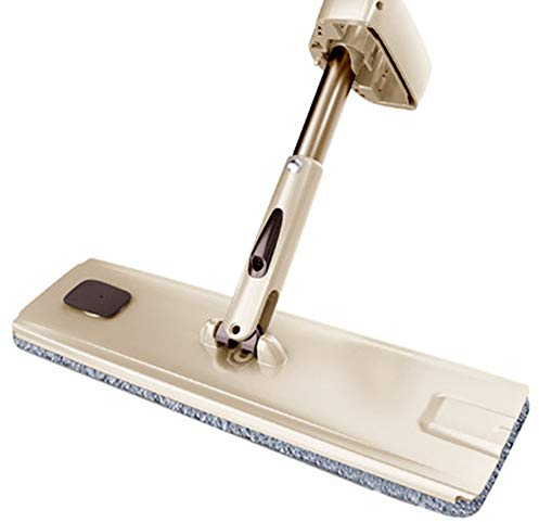 Trapeador en aerosol sin lavado a mano, trapeador plano en húmedo y seco, con trapeador de fibra de tractor giratorio de 360 grados