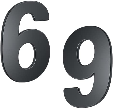 BASI | Hausnummern aus Stahl in Anthrazit | Zahlen 0-9 | Buchstaben a - c | inkl. Befestigungsmaterial | Ziffer 6-9