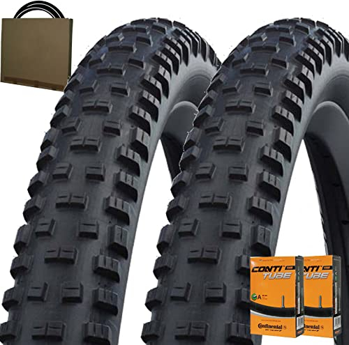 Schwalbe MTB Reifen Tough Tom HS463 27,5x2.25 | 57-584 schwarz mit SV Schlauch [ 2 STÜCK ]
