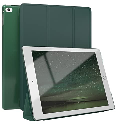 EAZY CASE - Skyddshölje för iPad Air / 2017/2018 Smart Cover Tablet Smartcase med ställfunktion Flip ståfunktion Sleep Wake Up Syntetiskt läder Nattgrön