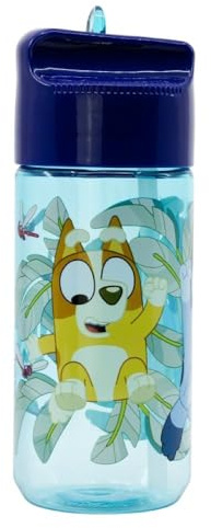 Characters Childrens Tritan Reusable Drinking Bottle 430ml - Holiday, Back to School Lunch Kids BPA free Plastic (Blue)