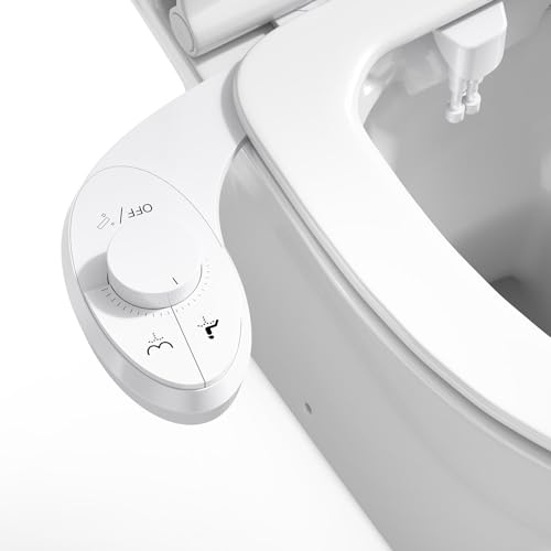 Bidet Einsatz Für Toilette, SenDeluz Nicht Elektrisch Bidet Einsatz Einziehbare Selbstreinigende Doppel Düse Bidet Aufsatz Einstellbarer Druckschalter Bidet Toilettenaufsatz WC-Aufsatz