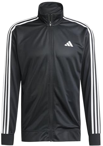 adidas Men's Train Essentials 3-Stripes Training Hooded Track Top, black, XXL