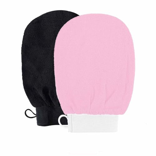 2 Pcs Exfoliating Glove, Exfoliating Mitt, Exfoliating Gloves, Body Scrub Gloves Dual-Sided Deep Clean Exfoliation Scrubbing Mitt Dead Skin Remover Glove for Women and Men