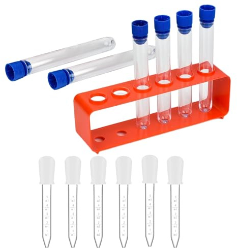 Pipette Plastique,Biluer Tube à Essai Pipette Enfant Tube a Essai Plastique Support Tube à Essai Eprouvette Plastique Tube à Essai Plastique