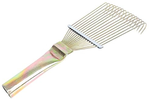 WOONEKY Eisen Pferdehaarbürste Metall Hair Rake Für Vieh Tierpflege Massagestruktur Zur Fellreinigung Und Blutzirkulation Medium Langlebig Und Handlich Für Saubere Pferde Und Rinder
