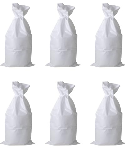 EraGreen Lot de 50 sacs en tissu PP - 60 cm x 105 cm - Blanc - Très résistant à la déchirure - Sac de transport - Sac à céréales - Sac de sable - Sac à gravats