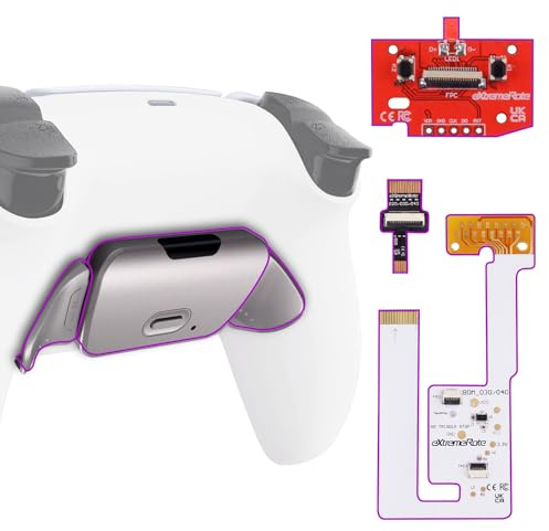 eXtremeRate Rise V3 Remap Kit Programmable pour ps5 Manette BDM-030/040/050 | Coque Arrière Redessinée avec 2 Palette Métal pour ps5 Manette BDM-030/040/050, Carte Améliorée, Blanche