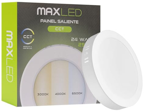 Maxled, Light is Led! Downlight LED Panel Superficie Redondo 24W Φ224mm 2500LM Focos Led Interior Techo CCT Blanco Cálido Neutro Frío No Regulable 220V-240V IP20 Lámpara de Techo de Interiores