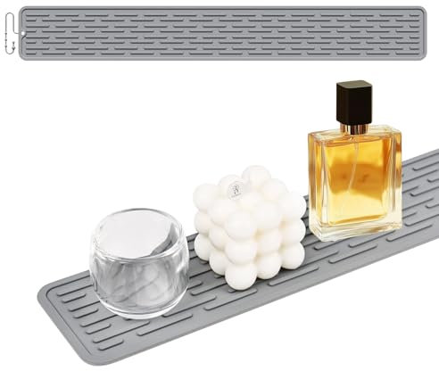 YYTECH Tappetino Scolapiatti Silicone Strette, Antiscivolo Tappeto Scolapiatti Cucina, Tappetino Lavandino Cucina, Tappetino Antiscivolo Cucina per Rubinetto, Lavandino, Piatti, Tazza d Cucchiaini