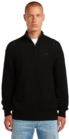 G-STAR Cárdigan Skipper con estructura de nido de abeja para Hombre, Negro (dk black D27107-D631-6484), XL