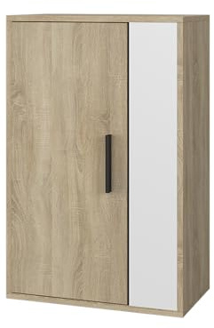 Vicco Hängeschrank Berno, Sonoma/Weiß, 50.1 x 78.4 cm | mit 2 Fächern, zur Wandmontage geeignet für vielseitige Aufbewahrung