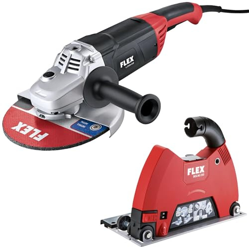 FLEX Aktion L 2200 + DCG AG 230 – 2200 Watt Winkelschleifer + Trenn-Absaughaube (Max. Scheibendurchmesser 230 mm, Gewicht 5,8 kg, Kabellänge 4 m) 534511