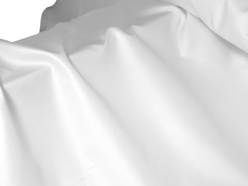 White Fire Retardant 100% Polyester Fabric for Marquee Lining, Wrinkle-Resistant, Washer/Dryer Safe (Off-White, Per Metre)
