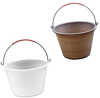 Gatuida 2pcs Thickened Plastic Cement Bucket with Handle for Construction Sites Smashing Storage Barrel Portable Multi Use Outdoor Bucket for Building Work and Waste Disposal
