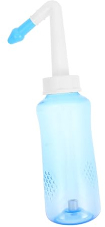 ELAYARD Bottiglia per Lavaggio dei Seni Paranasali 300 Ml Portatile Valvola Manuale Regolabile, Risciacquo a Pressione per Adulti, Pulitore Nasale Compatto per Alleviare Congestione