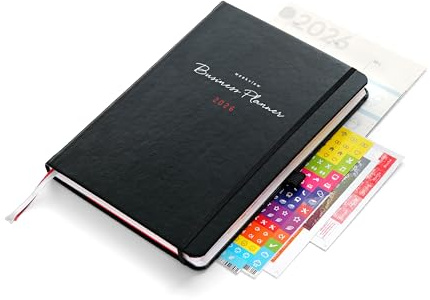 weekview Business Planner 2026 A5+ – Professioneller Personal Organizer & Erfolgsplaner | Wochen- & Quartalsplanung, Jahresziele, Business-Tools, Notizseiten (Black, Plus)