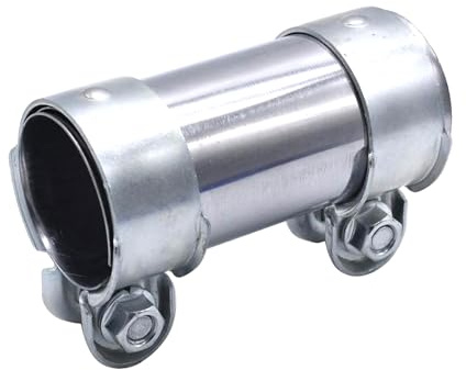Auspuffschelle Edelstahl, Ø55mmx125mm Doppelschelle Auspuffschelle Auspuff Schelle Rohrverbinder, Universal Auspuffrohrklemme, Auspuff Rohrverbinder Einsatz in Abgasanlagen