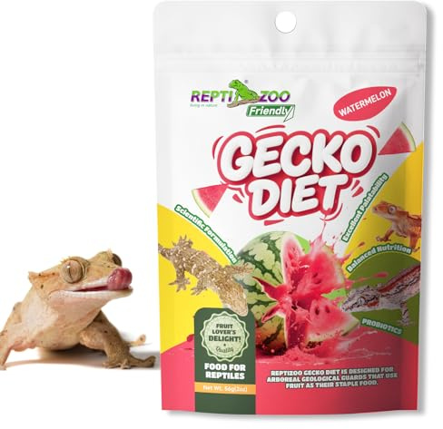 REPTIZOO FRIENDLY Gecko Food, Fruit Mix Insects Gecko Diet with Watermelon 2 oz