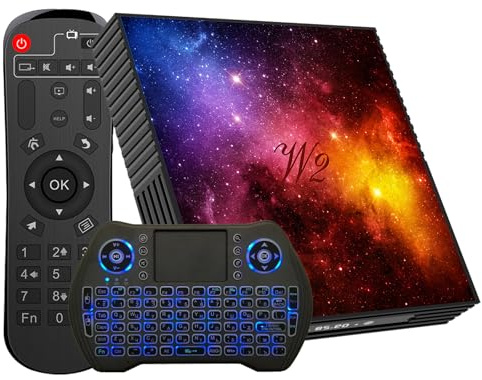 Android 12 TV Box, 4GB RAM 64GB ROM, mit Mini Tastatur, Dual-Band WiFi 2.4G/5G & BT 4.2, Unterstützt 4K UHD/3D Wiedergabe, Inklusive HDMI 2.0 und USB 2.0 Ports