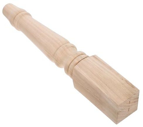 Yardenfun Massives Tischbein aus Unbehandeltem Holz 43x6cm Gedrechseltes Möbelbein im Landhausstil Robuste Holzmöbelbeine für Kücheninsel Esszimmer Schreibtisch