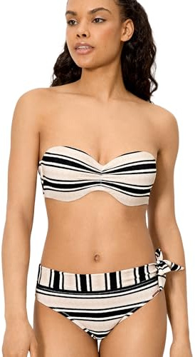 YSABEL MORA. Conjunto de Bikini Bandeau Push-Up Efecto Punto Copa C. Top Bandeau con Aro y Tirantes Desmontables. Braga Multiposición con Altura Adaptable. Colección Wind.