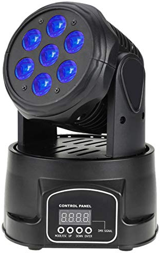 Docooler Stage Lights 70W 7LED RGBW 4 in 1 LED Stage Wash Light Moving Head Stage Lighting DMX512 9/14 Channel DJ Club Disco Party Lighting for Party Wedding Club Bars Show