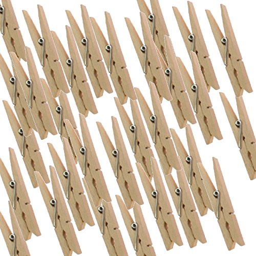 RMB® Set di 40 mollette da bucato in legno naturale, lunghezza circa 8 cm, molto robuste