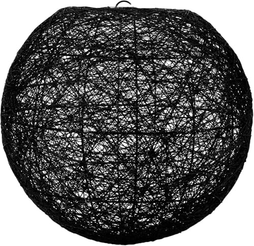 Lum&Co 31115 Abat-jour boule tissé en coton - Suspension boule Noir - Diamètre 20 cm - Abat-jour Suspension Non Electrifié