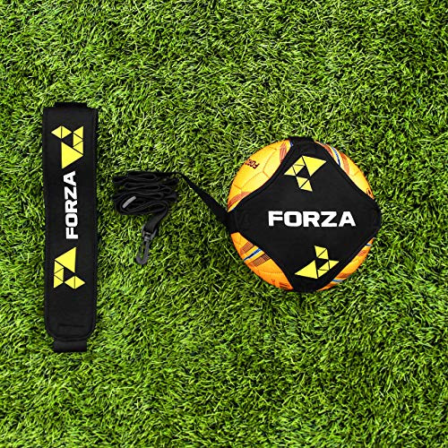 FORZA Ceinture d’Entraînement pour Football - Entraîneur Kick Solo | Pratique de Contrôle & Formation de Kick/Lancer/Frappes (avec Ballon & Pompe) (FORZA Ceinture + Ballon + Pompe)
