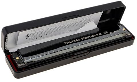 OriGlam Harmonica Key C, 24 Hole Professional Tremolo Harmonica with Hard Case and Cloth