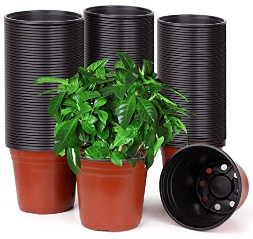 E-Know Pflanztöpfe 150 STK 15cm Pflanzentöpfe Kunststoff Blumentopf Plastik Anzuchttopf rund zur Anzucht und Aussaat Perfekt für Drinnen draußen Samen Ø 15 x 12 cm