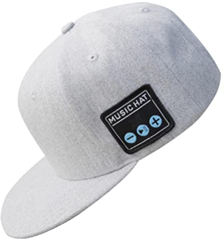 Cappello da Baseball con Altoparlante Bluetooth, Cappello Elegante per Uomo Donna Sport all'Aria Aperta Fitness (Grigio-Bianco)