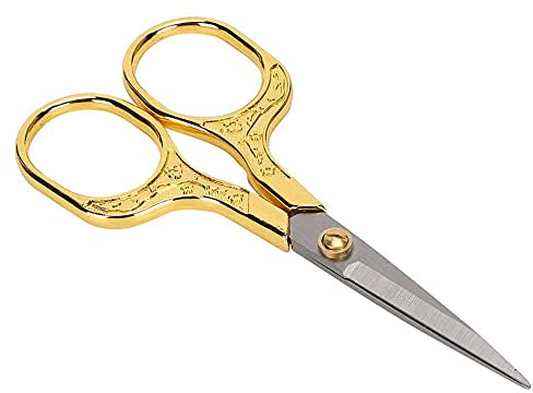 ZzzaNa jd Bastelschere, Retro-Schere, Vintage-Nähschere, Stickerei, Bastelnadel, Kunstschere, Bastelschere, Schneiderschere, Werkzeuge, Nähschere, Zubehör Schere (Color : Gold)
