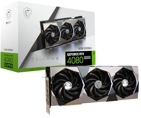 MSI Gaming RTX 4080 Super 16G SUPRIM X Graphics Card (NVIDIA RTX 4080 Super, 256-Bit, Extreme Clock: 2655 MHz, 16GB GDRR6X 23 Gbps, HDMI/DP, Ada Lovelace Architecture)
