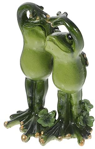OFFSCH Niedliches Froschornament aus Kunstharz Grün für Wohnzimmer