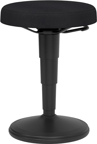 bümö Stehhilfe ergonomisch & höhenverstellbar, Sitz- und Stehhocker in schwarz mit Tellerfuß - Ergonomischer Hocker, Stehstuhl, Bürohocker Arbeitshocker, Sitzhocker