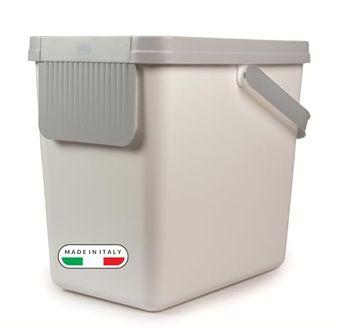 Snips Poubelle Tri Sélectif 25 litres, Poubelle de Tri de Cuisine 26 x 36 x 34 cm Couleur Blanche, Made in Italy.
