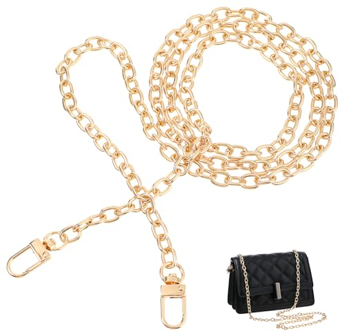 Taschenkette Geldbörsen Kette Für Tasche Kettenhenkel Tasche Taschenkette Gold Taschenkette Handtasche Metallkette Kettenriemen Mini Geldbörse Kette Legierung Flache Kette Goldene Tasche Ersatz Riemen