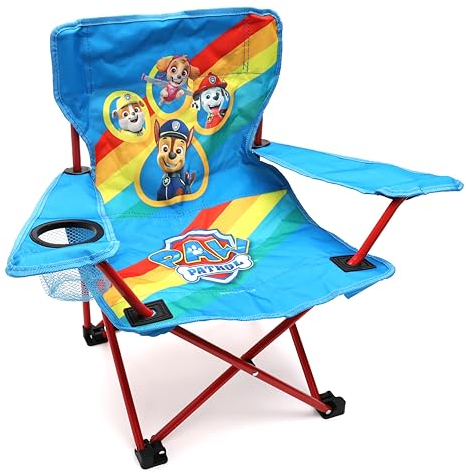 Toyland® Paw Patrol Pups Klappbarer Campingstuhl für Kinder mit Getränkehalter und Aufbewahrungstasche – Perfekt für Campingausflüge, Strand und Garten