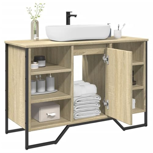 Möbelsets Badmöbel Sets Badezimmer Waschbecken Schrank Sonoma Eiche 91x35x60cm Holzwerkstoff