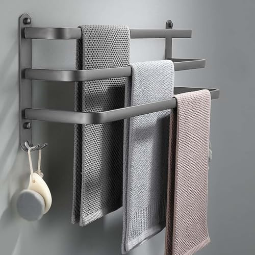60 cm handdukshållare utan borrning, handdukshållare grå, handdukshållare badrum, handdukshållare vägg badrum tillbehör set, handdukshållare kök handduksstång utan borrning