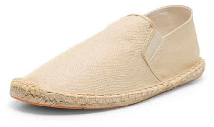 Alexis Leroy Lätta canvasskor herr Espadrillas, Aprikos fyrkantig tunga, 44 EU