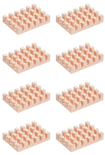 PATIKIL 8 Pz Dissipatore Di Calore In Rame 10x15x3mm Dissipatore Di Calore | Chip CPU Power Transistor FET IC Amplificatore Di Potenza, Per computer a scheda singola, Radiatore