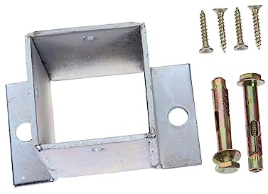 DIYEAH Support de Poteau en Acier Galvanisé 60x60x80mm Antirouille Base D’ancrage pour Poteaux Bois Terrasse Clôture Usage Extérieur Solide