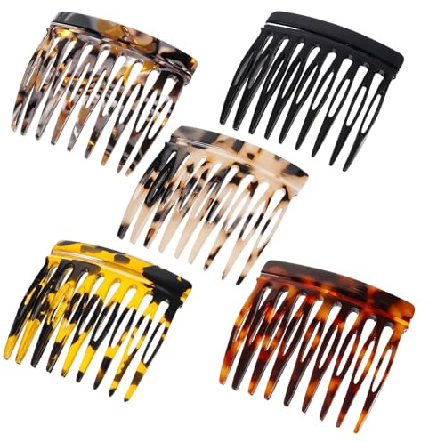 5 Stück Französische Haarkamm zum Stecken,Ymapinc Seitenkamm 9-Zahn French Side Combs Haarkämme zum Stecken für Damen mit dickem Haar, Haarschmuck