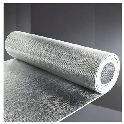 HBOOMOEM Wall Thermal Insulation Reflective Film，Radiator Insulation Foil Vapour Barrier，Suitable for Attics, Roofs, Sun Rooms, Warehouses, Floors, Walls, Rvs, Etc.(1000CM/393.7IN,3CM/1.18IN)