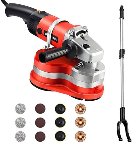 BEESOM Amoladora Hormigón,Lijadora Hormigón,Pulidora Suelos 3000 W, Lijadora Pared con Ajuste 6 Velocidades,Pulidora Pared con 3 Discos Pulido Diferentes,para Lijar, Pulir B
