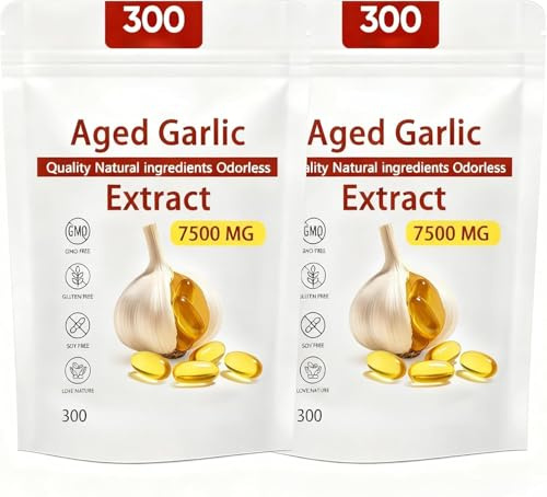 Estratto di aglio invecchiato,[Nuovo]7500mg, non OGM, 300,2Pcs